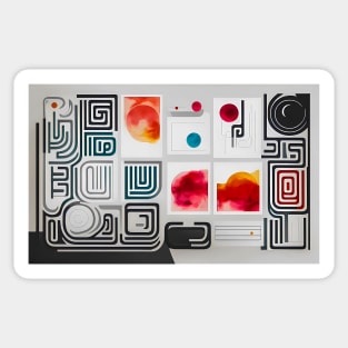 Abstract Boho Line art Sticker